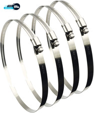 4Pcs 8" Adjustable 304 Stainless Steel Duct Clamps Hose Clamp Pipe Clamp
