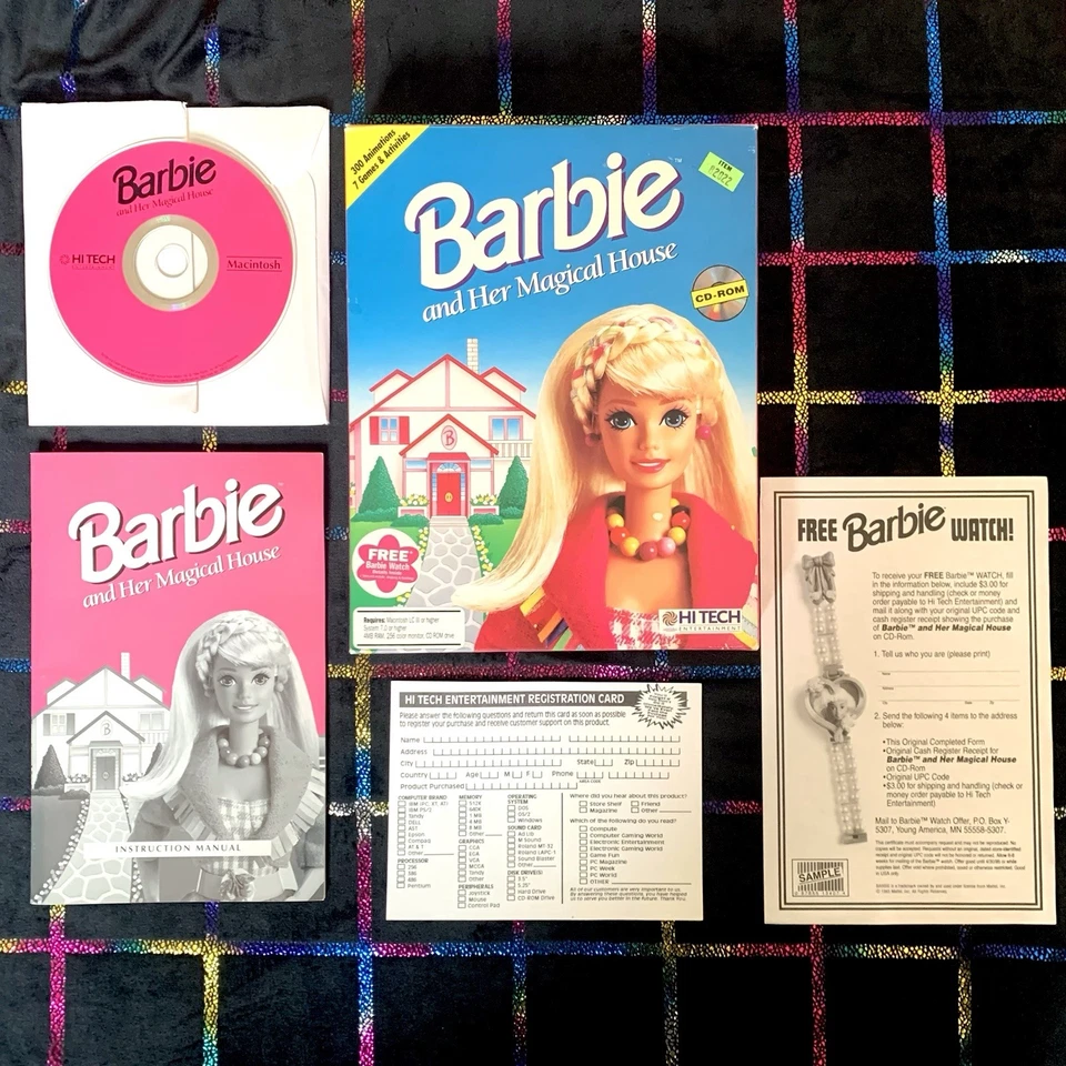Barbie And Her Magical House - Mac 1994 VERY RARE - Game, Box & Manuals - Image 2 of 4