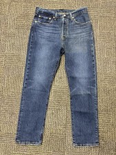 Levis 501 Original Fit Button Fly Jeans Mens W30 L30 Dark Wash Str Leg Denim