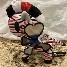 Tokidoki Unicorno Zamba Plush 8" Black White Red Zebra Unicorn Stuffed Animal