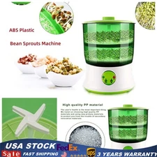 2-Layer Bean Sprouts Machine Large Capacity Automatic Bean Sprouter Grow Tool US