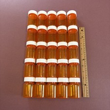 Lot of 25 Empty Clean Amber Rx Prescription Pill Bottles Crafts Hobby Storage