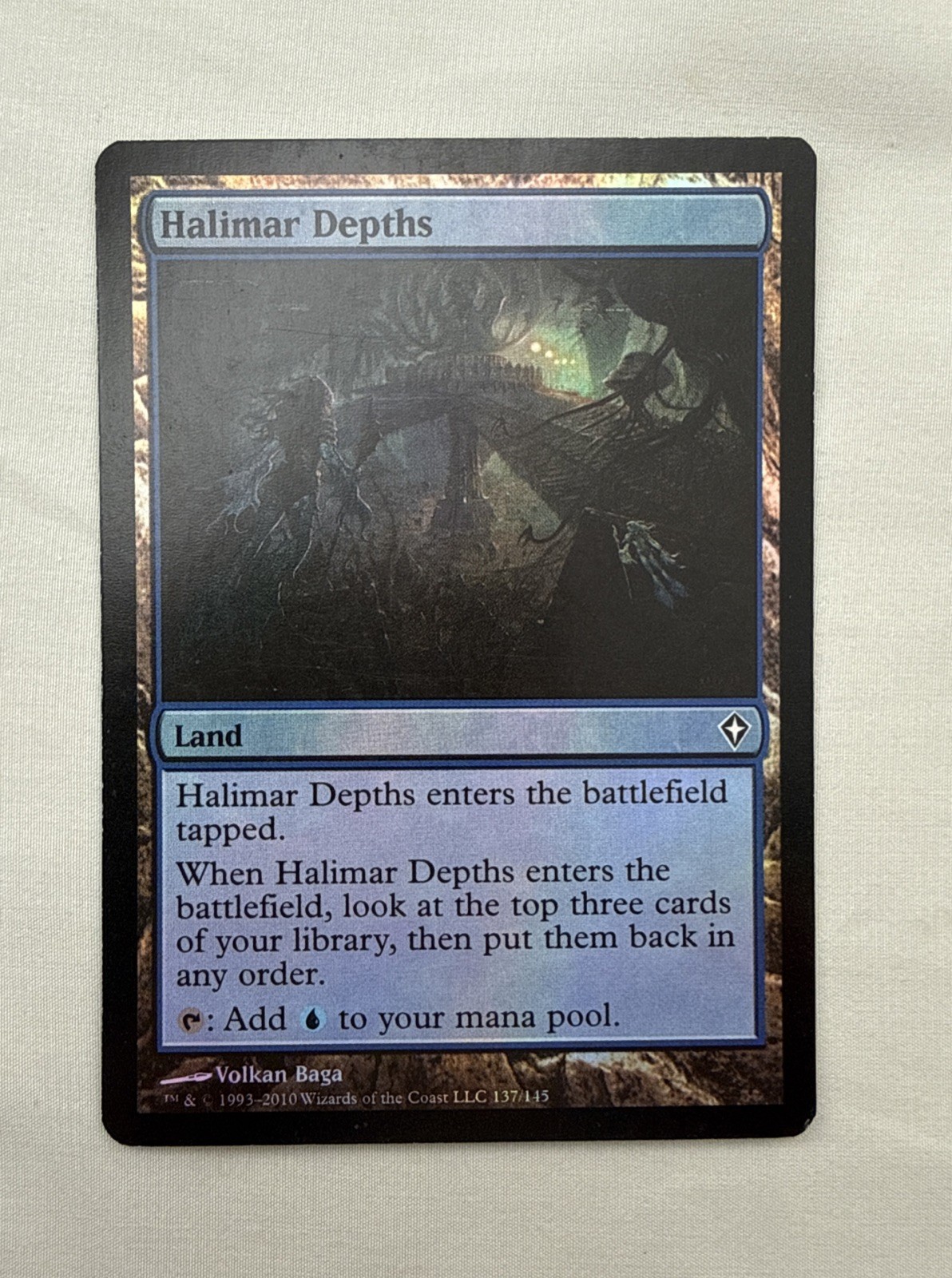 Halimar Depths x1 *FOIL* MTG Worldwake 1x Magic Damaged Light Play