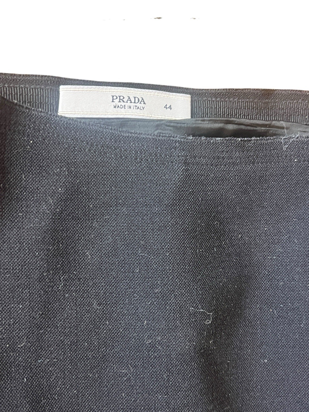 Authentic Prada Virgin Wool Solid Black Straight … - image 10