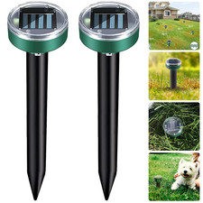 Solar Ultrasonic Deterrent Repeller Pest Scarer Mole Rat Garden Repellent Fox 2X