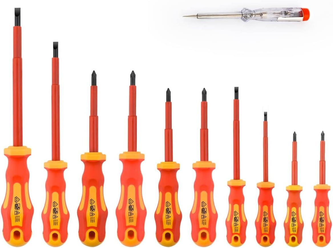 Set 11 Cacciaviti Isolati VDE 1000V Professionali | Acciaio Cr-V Magnetico