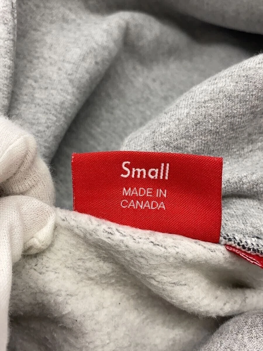 Felpa Supreme con cappuccio S cotone grigio tinta unita usata