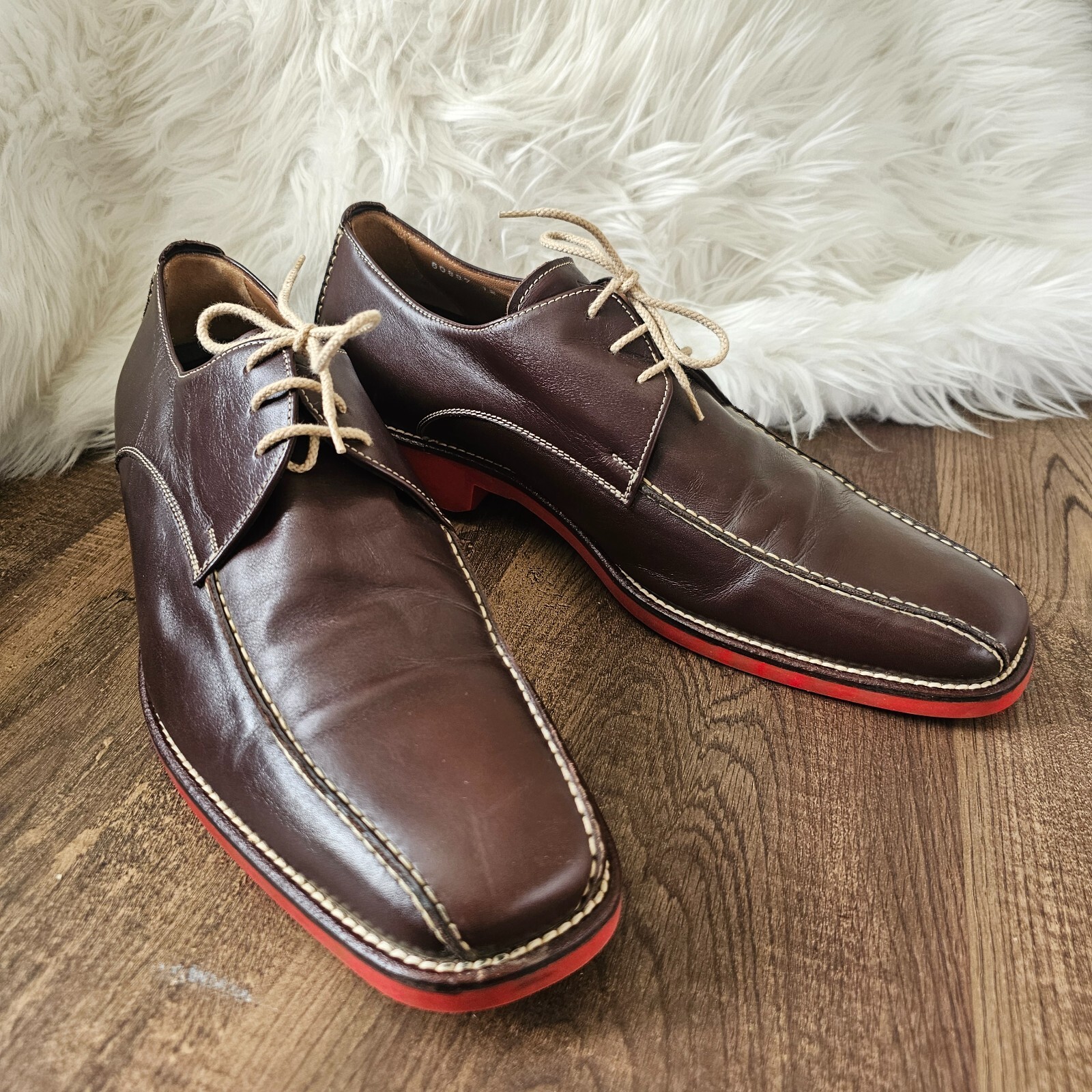 SAOLA RARO! Michael Toschi Mirco Scarpe con punta da bicicletta 12 suola cioccolato rosso