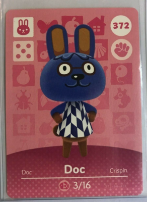 372 Doc Animal Crossing Amiibo Card AUTHENTIC Series 4 Never