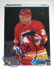 ROBERT REICHEL SIGNED UPPER DECK CALGARY FLAMES YOUNG GUNS ROOKIE CARD AUTOGRAPH