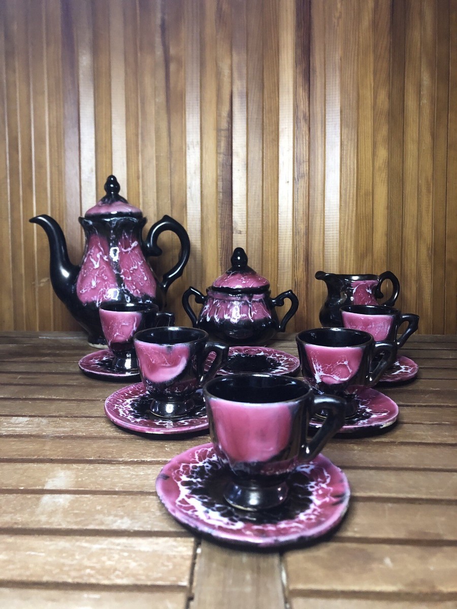 Service à thé en céramique de Vallauris, France, 1960