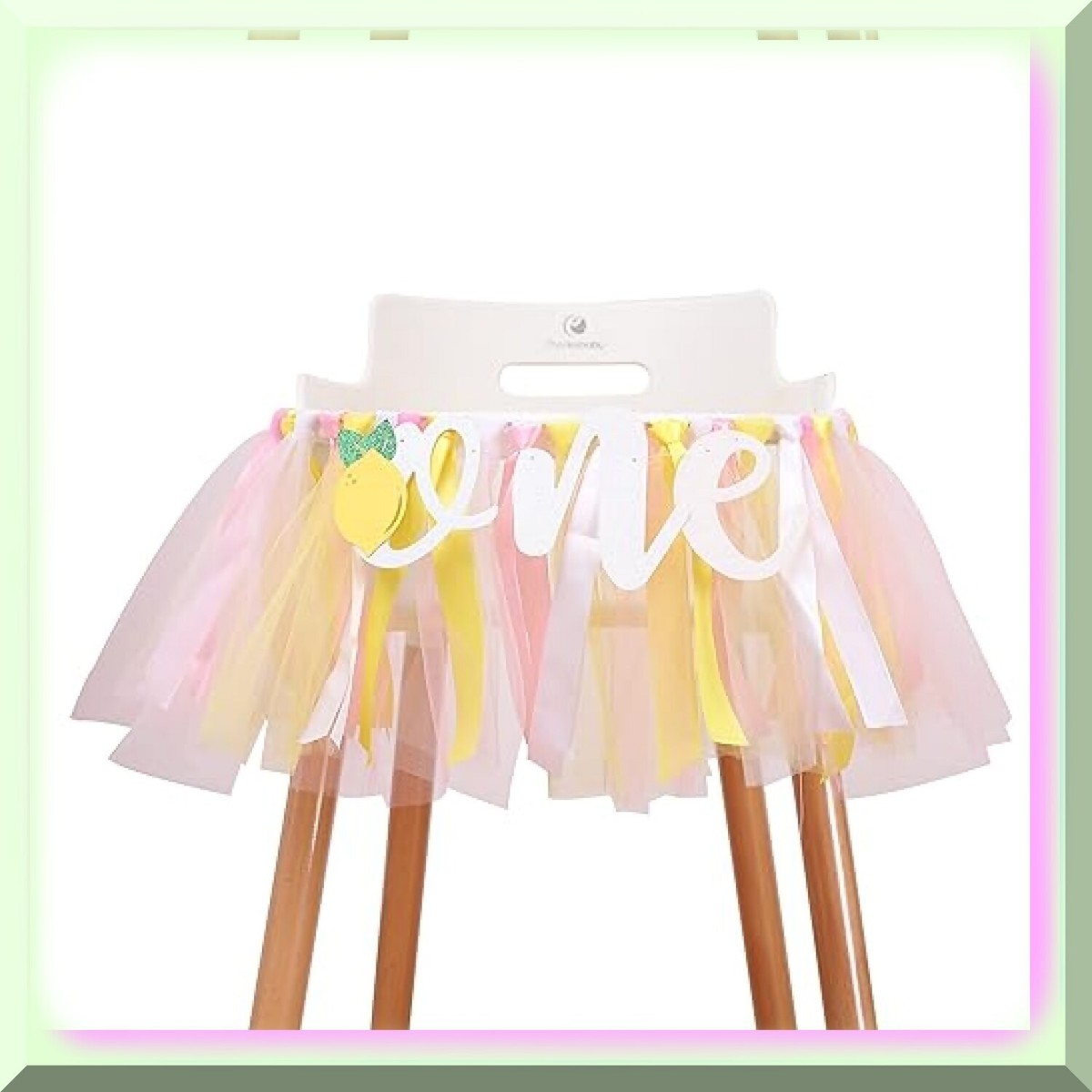 Lemon Theme First Birthday Highchair Banner - Party Decor, Baby Shower Photo Props, ONE Banner