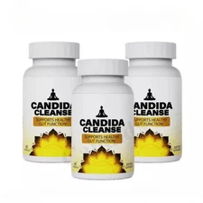 1-3X Candida Cleanse 60 Caps - Gut & Colon Support,Natural Herbs for Intestinal