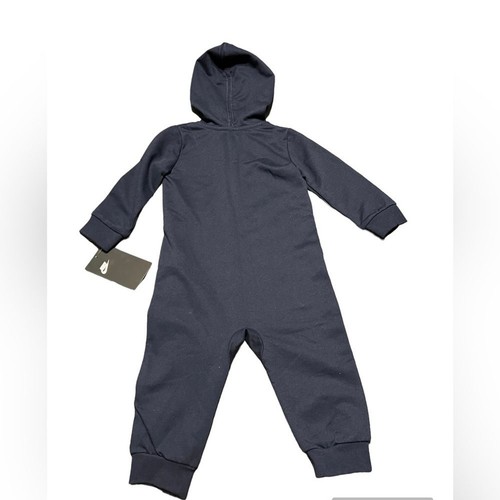 Nike Baby Hoodie Coverall Romper Zipper One Piece Long Sleeve Bodysuit 12 Months - Picture 2 of 4