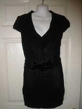 #841 Misses Sweater Dress Love By Design NWT New $42.00 V neckline Black