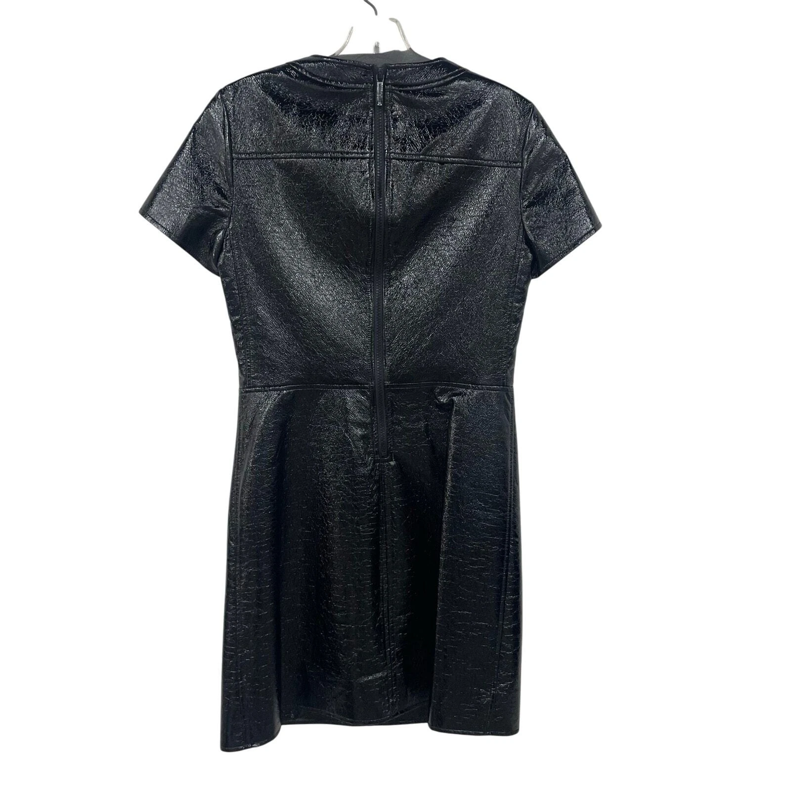 Abito tubino Michael Michael Kors manica corta ecopelle nero donna 2 nuovo con etichette