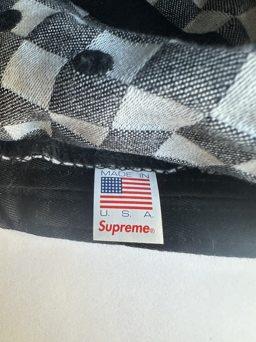 Supreme Box Logo Black White Checkered Woven Camp Cap SS18 NYC