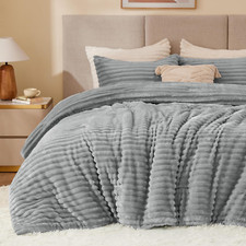 Fleece Queen Comforter Set- Super Soft  Warm Fluffy Bedding with 2 Pillow Cases