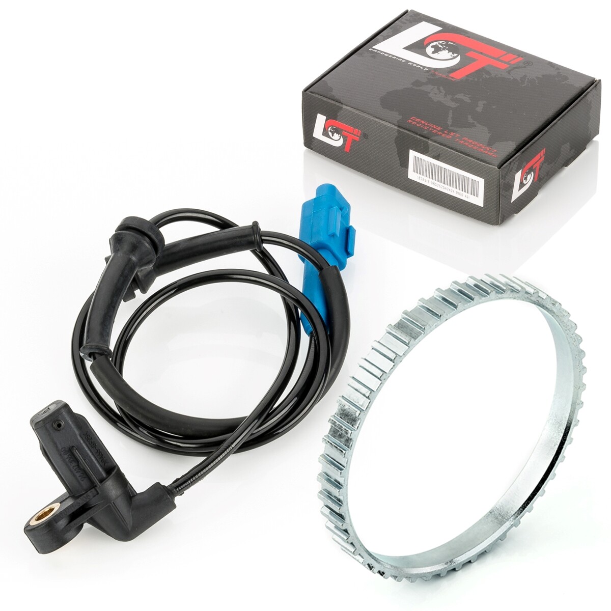 ABS Sensor And Abs-Ring Set Front Rev.Transmitter 48 Teeth for Peugeot 206 Ab