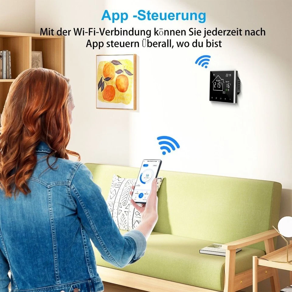 Smart LCD Wifi Digital Thermostat Touchscreen Raumthermostat Fußbodenheizung NEU - Bild 2 von 4