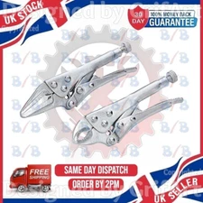 MOLE GRIPS SET LOCKING ADJUSTABLE SMALL CURVED JAW WRENCH PLIERS VICE CLAMP TOOL