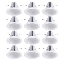 12-Pack 6 Inch Recessed Can Light Trim, White Air Tight IC Rated Baffle Trim