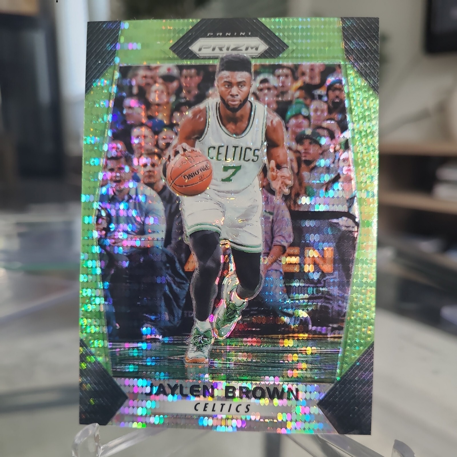 2017-18 Panini Prizm Jaylen Brown Green Pulsar /25 Color match Boston Celtics