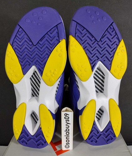 Zapatos de baloncesto Reebok para hombre Shaq Attaq LSU Tigers, púrpura amarillo blanco, talla 10 - Imagen 10 de 13
