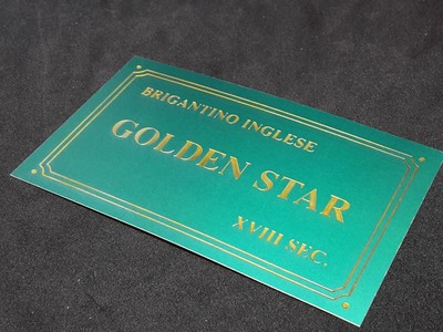 Schild Metall Für Nave Brigantine English Golden Star XVIII Sec Mantua 43691