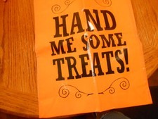 HALLOWEEN Reusable Tote Bag 16" W by 20"H "Hand Me Some Treats " NWT