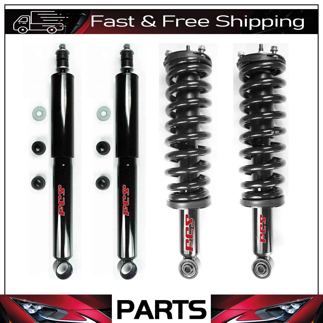 Front Struts & Rear Shocks for 1996-2002 Toyota 4runner 4x4 V6 - FCS (4 Pieces)