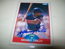 1989 SCORE MANNY TRILLO AUTOGRAPH SIGNED AUTO #446 CHICAGO CUBS