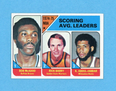 1975-76 Topps #1 1974-75 NBA Scoring Avg Leaders Jabbar Basketball Card E/M idwk