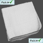 24 New White Bath WASHCLOTHS 12X12 1 lb 100% Cotton Hemmed, Economy Grade, V2110
