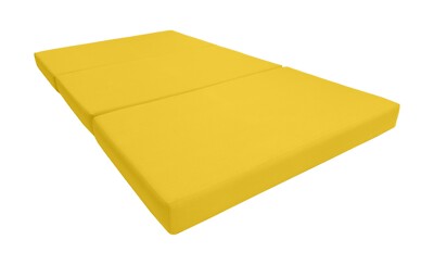 Twin Trifold Foam Bed, Shikibuton, Sleeper Ottoman Mattress 4 x 39 x 75 Yellow