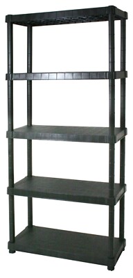 Harzregal mit 5 Einlegeböden Farbe schwarz Tragkraft 250 kg Maße 80x30x188H cm