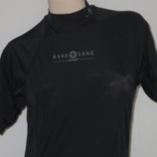 Aqua Lung SCUBA MEDIUM Womens Rash Guard Wetsuit Dive Shirt Black Flowers