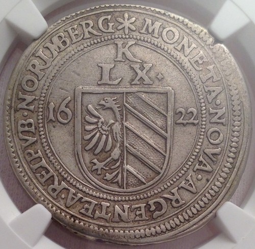1622 GERMANY Nurnberg Silver Crown 60 Kreuzer NGC Slabbed VF30 - FINEST KNOWN - - Picture 3 of 5