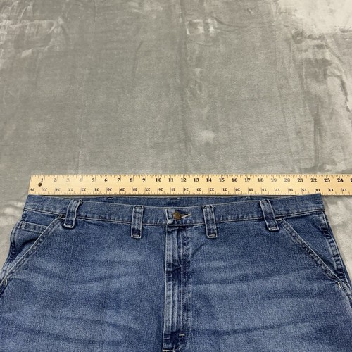 Wrangler Shorts Mens 42 Blue Carpenter Denim Medium Wash Workwear Pockets Logo - Imagen 3 de 7