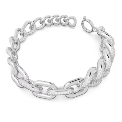 NWB Swarovski Dextera Bracelet, Pavé, White, Rhodium Plated