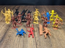 Vintage MPC Plastic African / Zulu Native American / Indians Figures