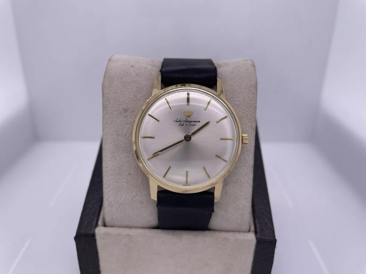 Jules Jurgensen 18K Yellow Gold Men s Vintage Manual Wind Watch