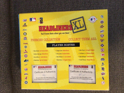 Vintage 1998 Ken Griffey Jr. Mark McGwire Home Run Headliners XL