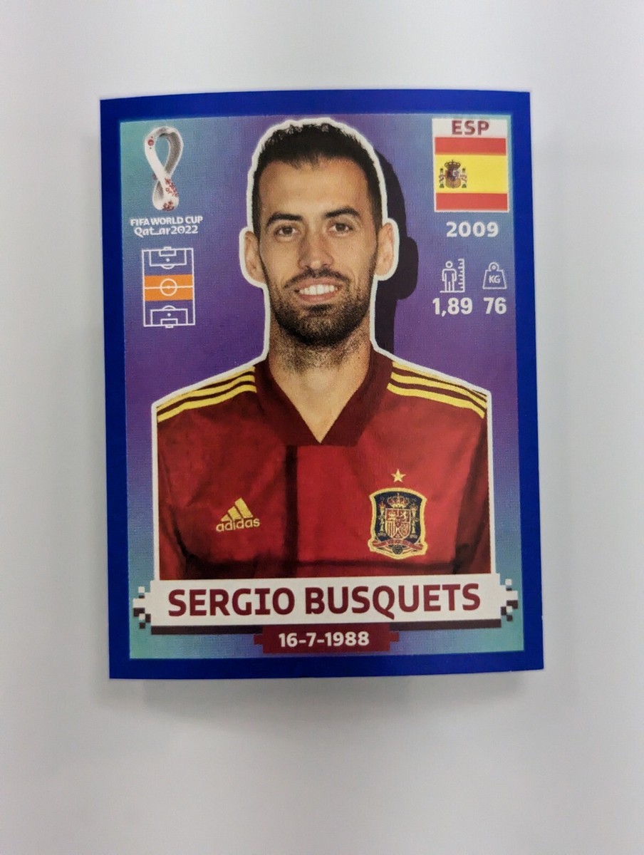 2022 Panini FIFA World Cup Soccer Sticker - Sergio Busquets Blue