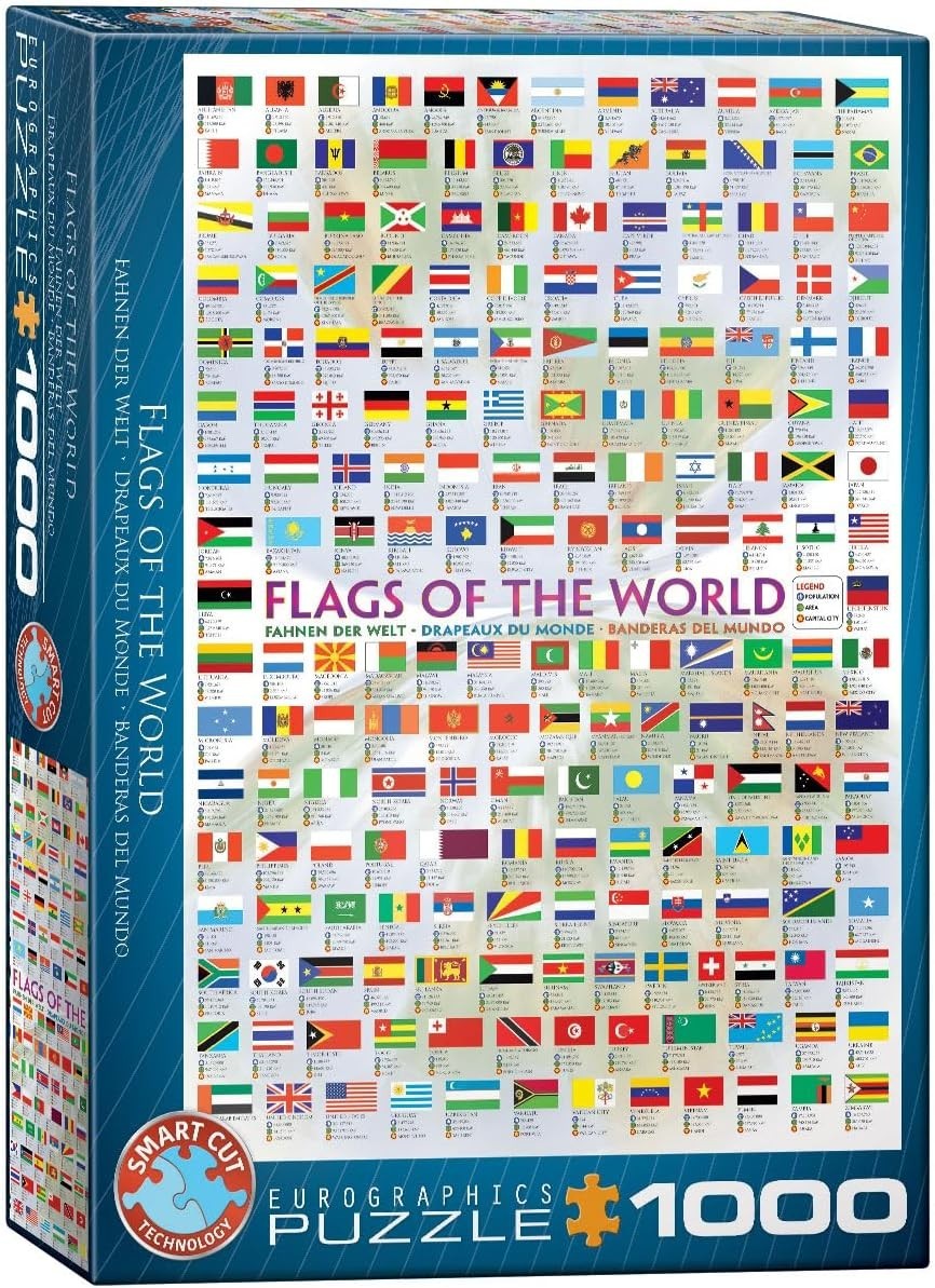 Puzzle éducatif 1000 pièces Drapeaux du Monde à offrir aux passionnés de géographie