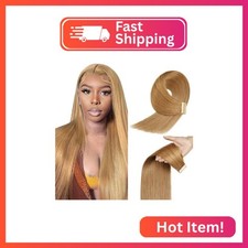  27 Honey Blonde Tape in Extensions Human Hair 24 Inch Blonde Straight Tape in S