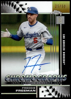 2026 Topps Chrome #CHR-FF Freddie Freeman Chromographs Gold Ref. Auto #/50 G3