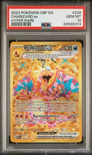 Charizard EX 228/197 PSA 10 obsidian Flames Pokemon Card Game