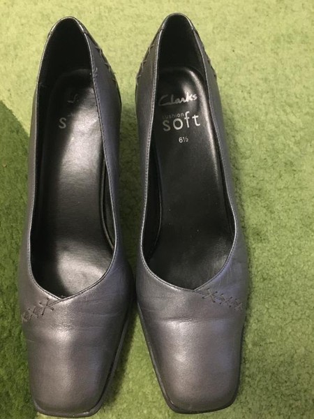 Women Clarks Heels Grey 38 #7B72