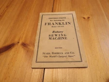 Instructions Manual Franklin Rotary Sewing Machine 117-113 Made by Sears
